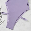 new ladies onepiece solid color swimsuit European and American sexy swimwearpicture10