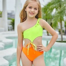 childrens solid color stitching split swimsuit sexy bikinipicture7