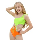 childrens solid color stitching split swimsuit sexy bikinipicture10