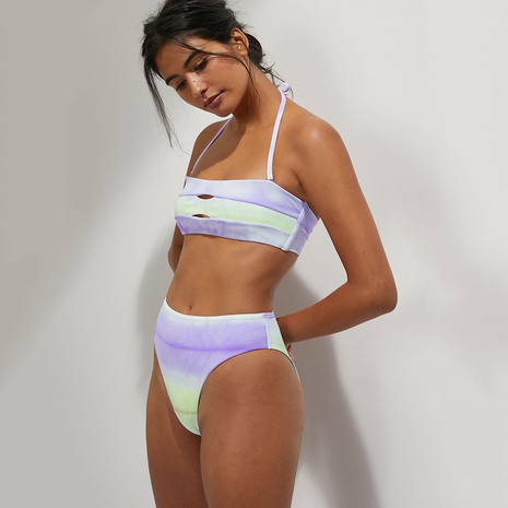 nouveau maillot de bain fendu pour femme bikini taille haute dégradé sexy's discount tags