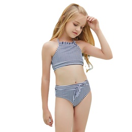 childrens split striped swimsuit European sexy bikinipicture10