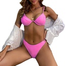 neuer sexy Damen Split Badeanzug einteiliger einfarbiger Bikinipicture11