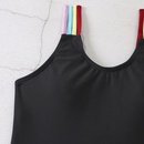 childrens solid color onepiece swimsuit black swimsuitpicture7