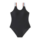 childrens solid color onepiece swimsuit black swimsuitpicture9