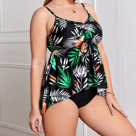 new ladies plus size swimsuit European and American sexy printed floral one-piece swimsuit's discount tags