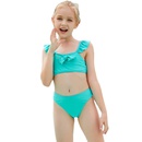 kid solid color green split swimsuit blue bikini lovely bikinipicture10