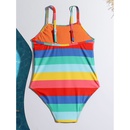 childrens color striped onepiece swimsuit conservative swimsuitpicture9