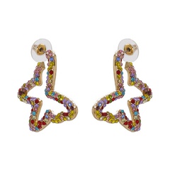 exaggerated personality butterfly diamond stud earring