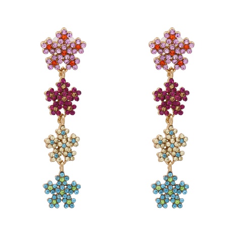 retro snowflake flowers diamond earrings exaggerated personality earrings's discount tags