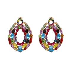 exaggerated geometric round female fashion color earrings