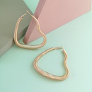 exaggerated geometric heartshaped square golden earringspicture6
