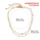 European and American jewelry pearl doublelayer alloy necklacepicture9