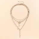 Fashion geometric tassel necklace simple pearl long necklace womenpicture9