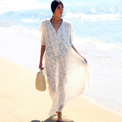 fashion chiffon long skirt loose beach skirt seaside vacation robe bikini blouse
