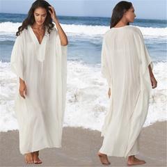 new imitation cotton robe-style beach bikini long skirt sun protection blouse