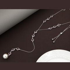 klassische Mode-Diamant-Pulloverkette aus lila Perlenkupfer