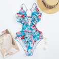 new ladies print onepiece swimsuit European and American sexy hollow swimsuitpicture14