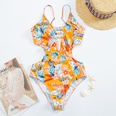 new ladies print onepiece swimsuit European and American sexy hollow swimsuitpicture16