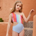 childrens onepiece solid color stitching swimsuit European sexy swimweapicture13