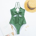 new ladies solid color onepiece hollow strap European and American sexy swimsuitpicture18