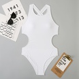 new ladies onepiece solid color swimsuit European and American sexy swimwearpicture15