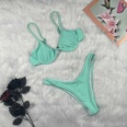 neuer sexy Damen Split Badeanzug einteiliger einfarbiger Bikinipicture28