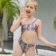 childrens oneshoulder swimsuit European snake skin printed swimsuitpicture13