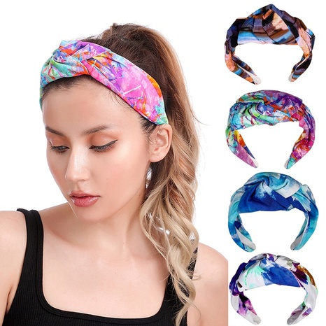 Fashion creative new tie-dye pleated fabric simple headband's discount tags
