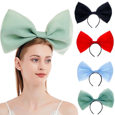 European and American new large bow fabric hair band's discount tags