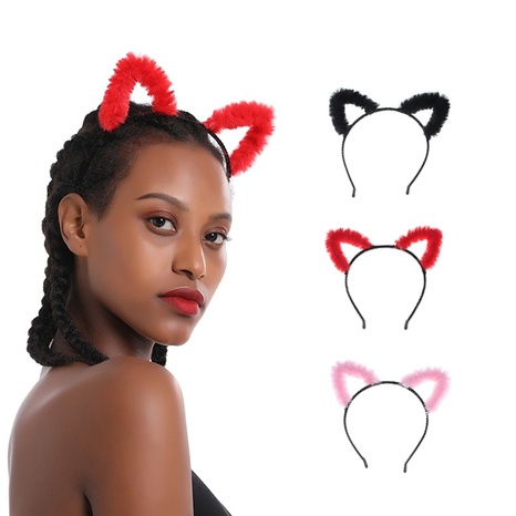 Fashion cute plush cat ears headband wholesale's discount tags