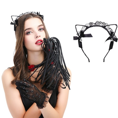 European and American hollow lace small bow cat ears headband's discount tags