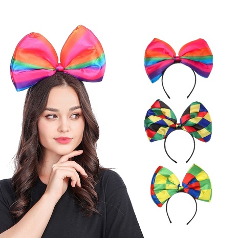 European and American hair accessories new cute mixed color bow headband wholesale's discount tags