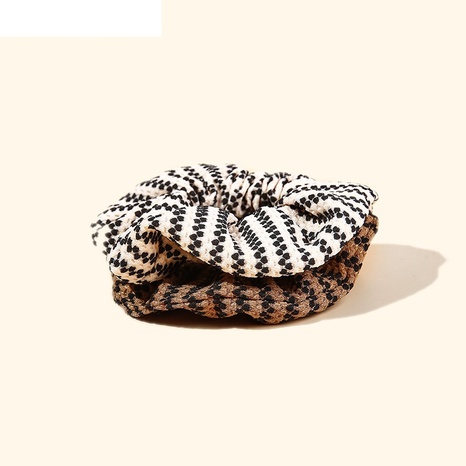 snake print leopard print fabric hair ring retro lattice tie balls hair rope ring's discount tags