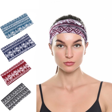 ethnic elastic geometric printingsweat-absorbent ladies headband's discount tags