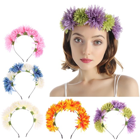 European and American fabric daisy bride simulation flower headband's discount tags