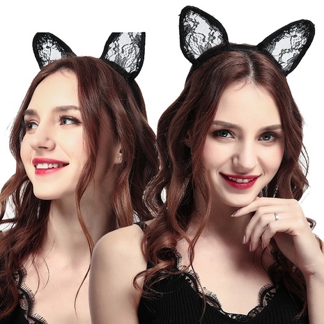 Fashion lace cat ears headband sexy cat headband's discount tags