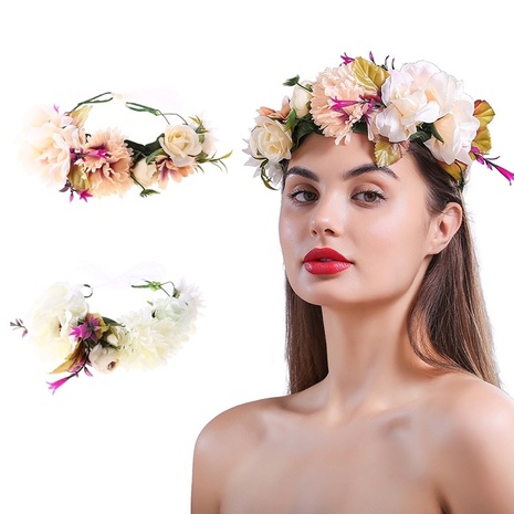 Fashion Headdress Simulation Flower Wreath Christmas Day Adult Hair Accessories's discount tags