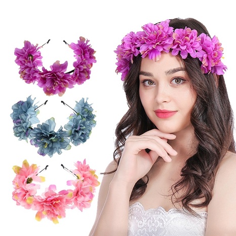 New bride European and American hair accessories simulation fabric butterfly flower headband's discount tags