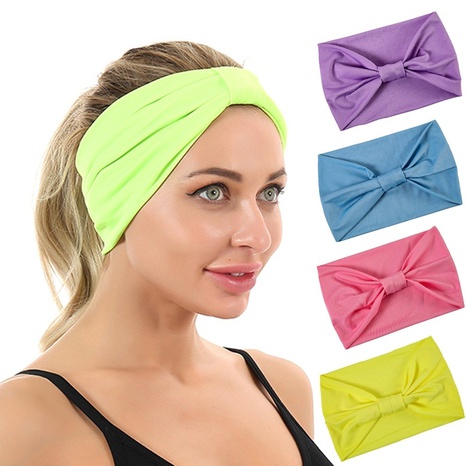 elastic bright color wide side knotted sports fitness headband's discount tags