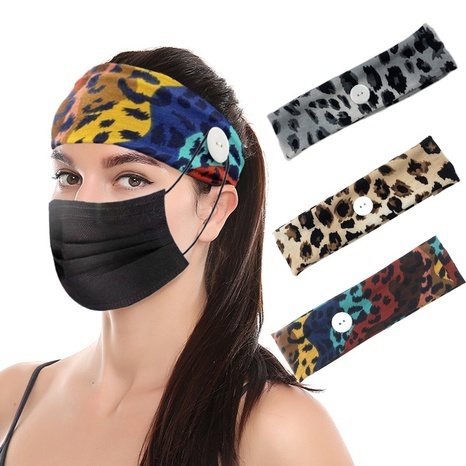creative color leopard print narrow sports sweat-absorbent headband's discount tags