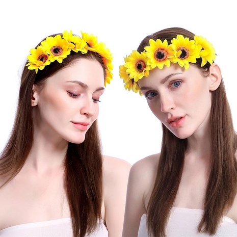 Fashion creative new female fabric daisy sunflower headband wholesale's discount tags