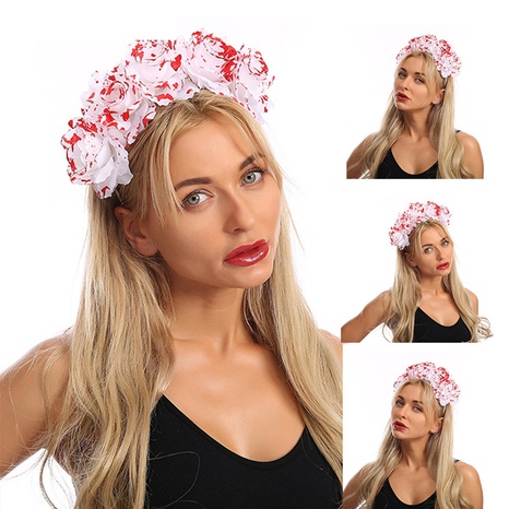 Fashion creative new personality bloody white rose headband's discount tags