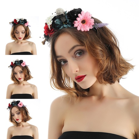 Fashion creative new simulation fabric color flower headband wholesale's discount tags