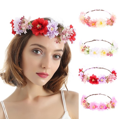 fashion fabric bohemian flower wreath ladies headband's discount tags