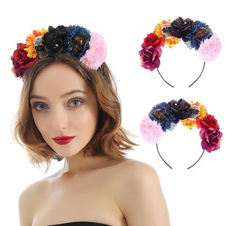 Fashion creative new simulation fabric color flower headband's discount tags