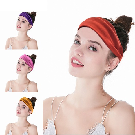 ladies pure color milk silk stretch sports yoga hair headband's discount tags