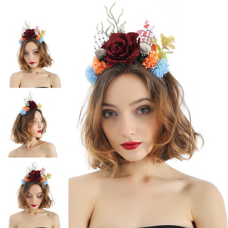 Fashion creative new simulation fabric rose flower plastic headband's discount tags
