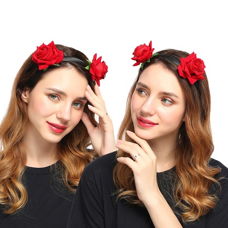 European and American creative rose flower headband wholesale's discount tags
