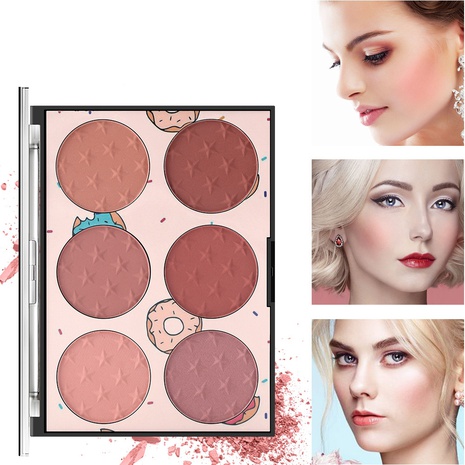 fashion six-color blusher matte pearlescent transparent blush plate's discount tags
