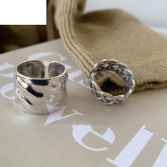 simple wide brim smooth chain index finger simple open fashion ring